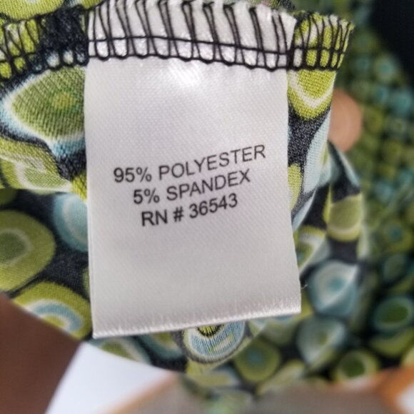 Van Heusen Printed Dress Y2K Fit and Flare High Waist Green Blue Size 10 - Picture 5 of 7